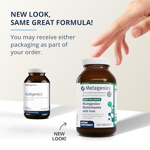 Multigenics Multivitamin with Iron - Fast-Release Multivitamin & Multimineral Tablet - for Bone Health, Homocysteine Metabolism & Antioxidant Support* - Non-GMO & Gluten Free - 180 Tablets