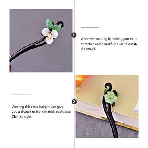 Chinese Hair Stick Vintage Flower Hair Stick Japanese Wood Chopsticks for Women Girls Hair Styling