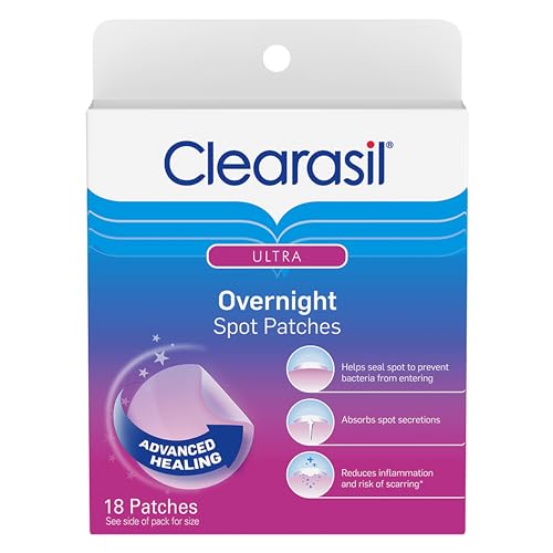 Overnight Spot Patches, Advanced Healing Hydrocolloid Acne Pimple Treatment, Blemish Spot Stickers for Face, 18 count