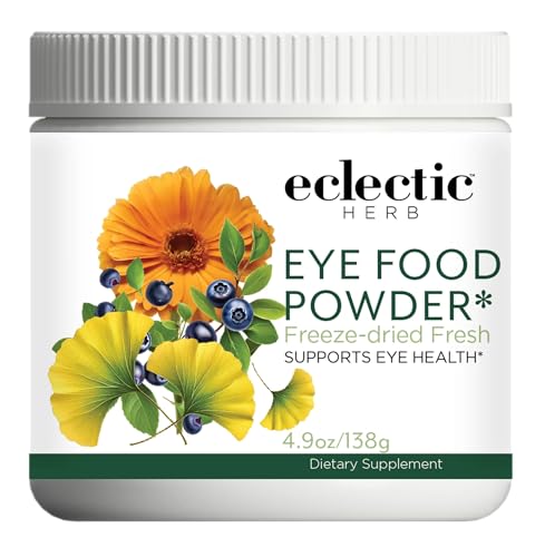 Eclectic Herb - Eye Food Powder | Vision Support, Superfood Vitamin and Mineral Supplement | Supports Eye Health | Bilberry + Gingko | Freeze Dried, Organic, Vegan, Non-GMO (4.9 oz | 138 g)
