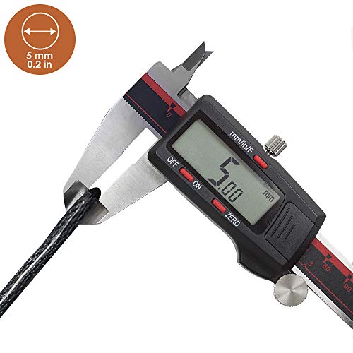 2.5FT Bike Lock Cable with Loops - 5mm (3/16 Inch) Cut-Resistant Braided Steel Cable - Versatile & Weatherproof - Small Security Cable Lock, Security Chain for Padlock, Chain Lock, Wire Lock