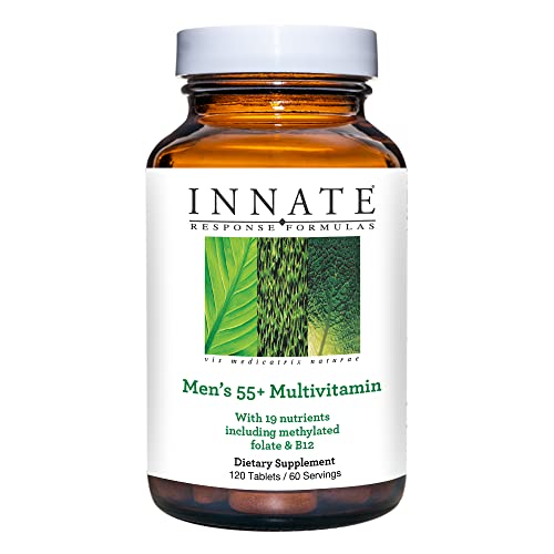 Men’s 55+ Multivitamin - Daily Multivitamin for Men 55 and Over - with B Vitamins - Vegetarian, Non-GMO, Kosher, and Gluten-Free - 120 Tablets (60 Servings)