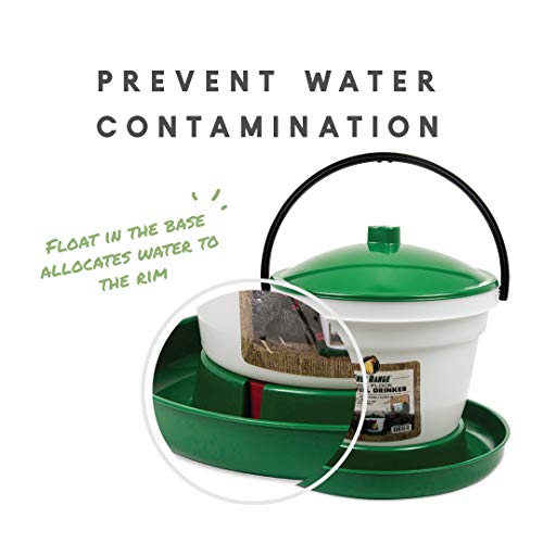 Large Flock Easy-Fill Poultry Drinker, Made with BPA-Free Plastic, Top Fill Design, 6.25 Gallon
