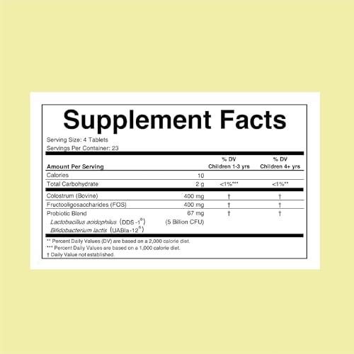 ChildBiotics with Colostrum- Probiotics for Kids, Probiotics for Digestive Health, Chewables, Children's Probiotic, Colostrum for Kids, Gluten Free - Natural Berry, 92 Tablets