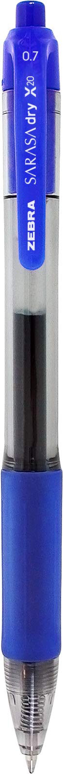 Sarasa Rapid Dry Ink Gel Retractable Pen, 0.7mm, Blue, 2 Pack (46822)