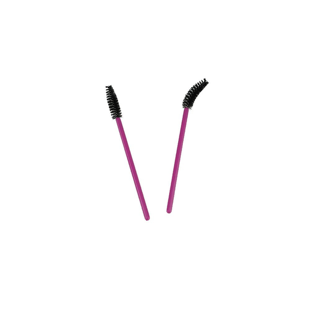 Hot Pink+Black : Yueton Pack of 100 Disposable Eyelash Brushes Wands Mascara Applicator (Hot Pink+Black)