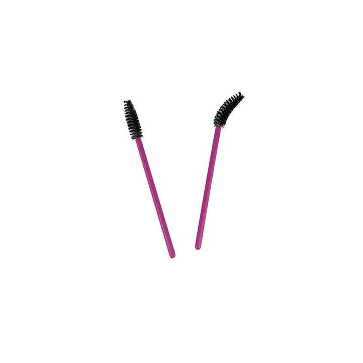 Hot Pink+Black : Yueton Pack of 100 Disposable Eyelash Brushes Wands Mascara Applicator (Hot Pink+Black)