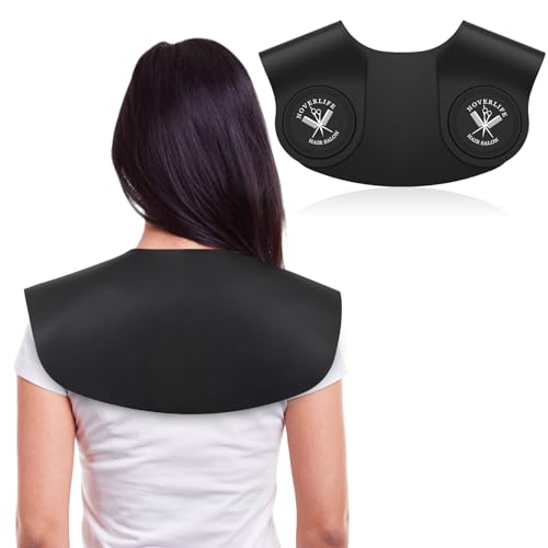 Novelife Barber Hair Cutting Pad Guide, Silicone Hair Dye Collar, Stylist Hair Cutting Neck Collar, Weighted Rubber Neck Wrap Neck Guard for Professional Salon Haircut Hair Coloring & Perming - Black