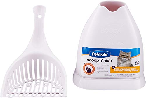 Scoop N' Hide Cat Litter Scoop with Discreet Litter Scoops Holder; White