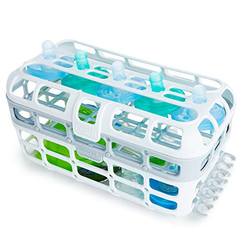 ® Baby Bottle & Small Parts Cleaning Set, Includes High Capacity Dishwasher Basket & Bristle Bottle Brush, Grey