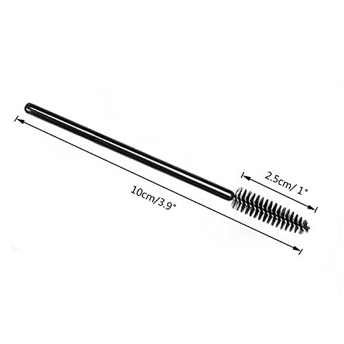 100PCS Disposable Eyelash Brushes, Adjustable Mascara Wands Makeup Applicator Kits, Eyelash Spoolies Brushes for Eyelash Extensions and Eyebrows (Black)