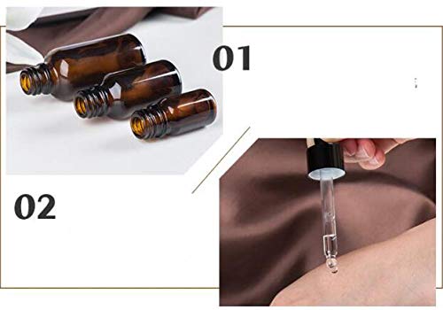 Ericotry 30Ml/1Oz: 3 Pcs 30Ml 1Oz Empty Refillable Amber Glass Graduated Dropper Bottle Essential Oil Cosmetics Elite Fluid Container Jar Pot Holder with Glass Pipette Dropper