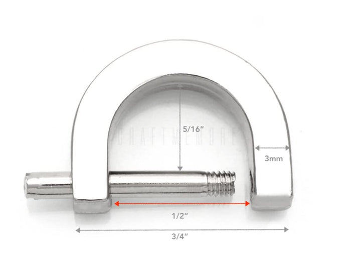 1/2 Inch (Inside Width) D-Rings with Closing Screw Shackle DIY Purse Handle Connector Dee Ring Leather Craft 4 pcs WP62 (Gold)