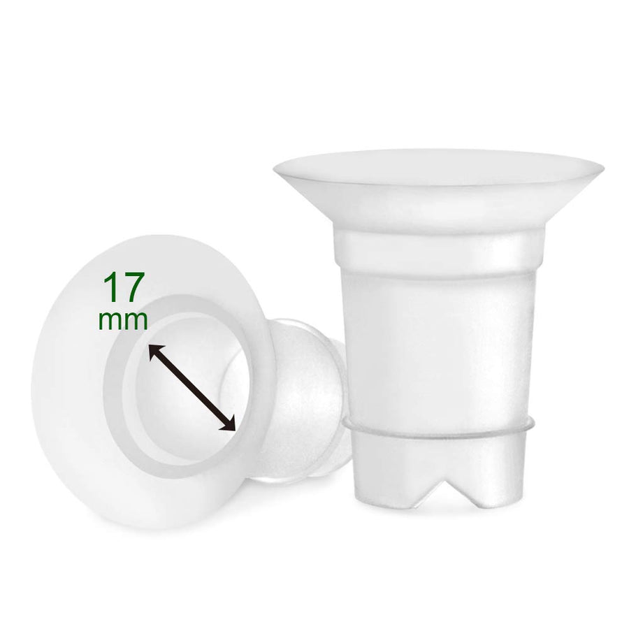 17mm Flange Inserts (Long) Compatible with 24mm Medela PersonalFit Flange, Spectra Flange, 25mm Freemie Flange(Restricted Freemie Cups), Compatible with Momcozy 24mm Cup (S9, S10, S12)