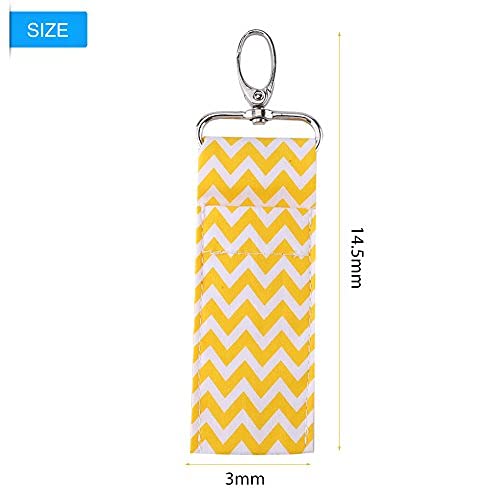 Purple: Lipstick Holder Keychain, 2Pcs/6Pcs Wave Pattern Lip Balm Chapstick Pouch Strap Key Ring Bag Mothers Girls Gift(Purple)