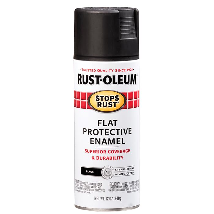 7776830 Stops Rust Spray Paint, 12 oz, Flat Black