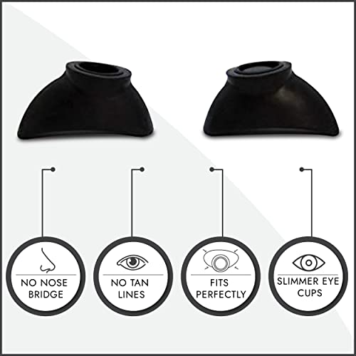 Slim Flex UV Eye Protection, FDA Compliant Individual Tanning Goggles Eyeshields (Black)