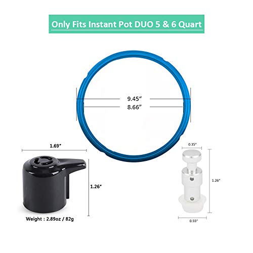 Parts Replacement for Instant Pot Duo 5, 6 Quart Qt Include Sealing Ring, Steam Release Valve and Float Valve Seal Replacement Parts Set