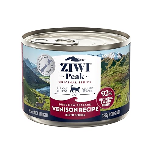 Peak Canned Wet Cat Food – All Natural, High Protein, Grain Free, Limited Ingredient, with Superfoods (Venison, Case of 12, 6.5oz Cans)