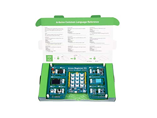 Grove Beginner Kit for Arduino, Arduino Starter Kit All-in-one for STEAM Teaching, Arduino UNO Compatible Board with 10 Sensors and 12 Projects with Free Course.