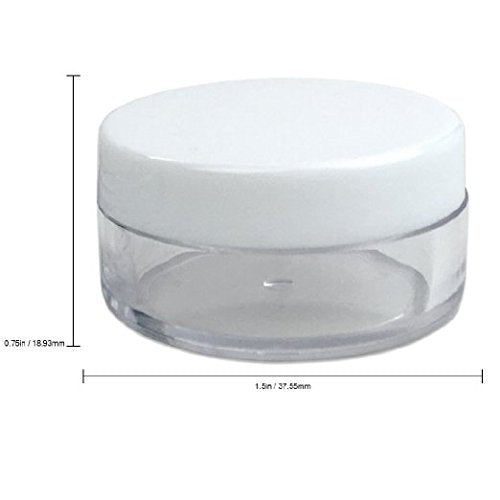 (Quantity: 40 Pieces) Beauticom® 10G/10ML High Quality Round Clear Jars with White Lids for Beads, Gems, Glitter, Charms, Small Arts and Crafts Items - BPA Free