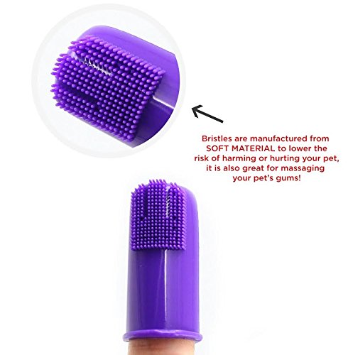 Dogs and Cat Finger Tooth Brush by Pk Includes 7 Brushes - Gives Great Control to Reach Into The Back of Your Mouth Decreases Teeth Gum Problems Advanced Oral Care