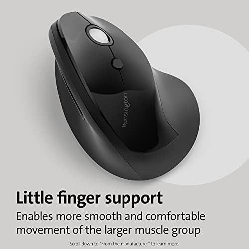 Pro Fit Ergo Vertical Wireless Mouse- Black (K75501WW), 2.8x3x4.4