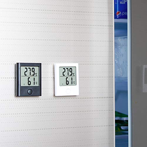 Digital Hygrometer Thermometer - Monitor Room Temperature & Humidity with Thermometer and Hygrometer, Humidity Sensor & Indoor Thermometer for Home, Office & Greenhouse, Humidity Meter, Black