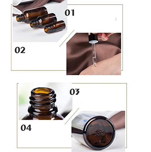 Ericotry 5Ml /0.17Oz: 3 Pcs 5Ml 0.17Oz Empty Refillable Amber Glass Graduated Dropper Bottle Essential Oil Cosmetics Elite Fluid Container Jar Pot Holder with Glass Pipette Dropper