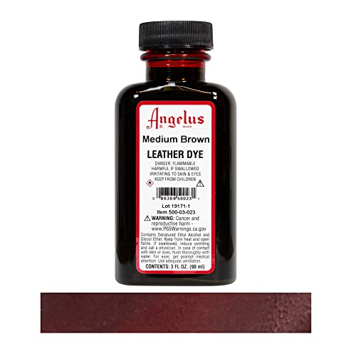 Leather Dye, 3 oz, Medium Brown 12 Count