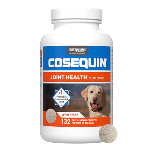 Cosequin Maximum Strength Joint Health Supplement for Dogs - With Glucosamine, Chondroitin, and MSM, 132 Chewable Tablets