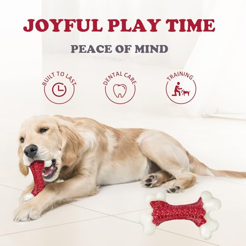 Tough Dog Toys, Toys for Aggressive Chewers Large Breed, Chew Dogs, Bone Toy Nylon Dogs Almost Indestructible