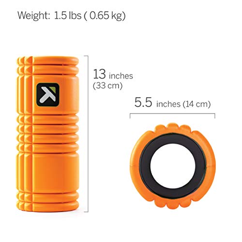 TRIGGERPOINT PERFORMANCE THERAPY GRID Foam Roller with Free Online Instructional Videos, Original (13-inch), Orange