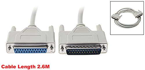 DB25 25Pin Serial M-F Cable, 2.6M Male to Female Serial LPT Printer Extension Cable Computer Printer Extending Cable 1pc