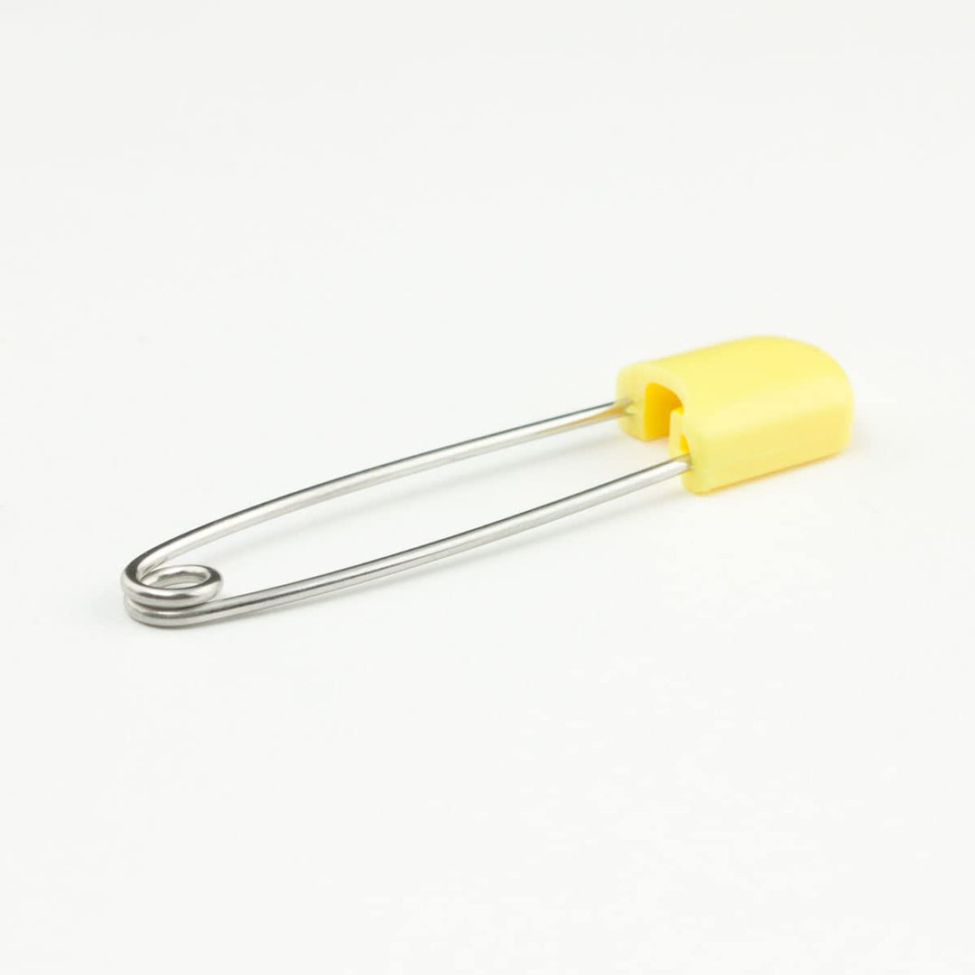 Diaper Pins - {Yellow} - Sturdy, Stainless Steel Diaper Pins with Safe Locking Closures - Use for Special Events, Crafts or Colorful Laundry Pins , 2.875 Inch x 0.25 Inch x 0.5 Inch