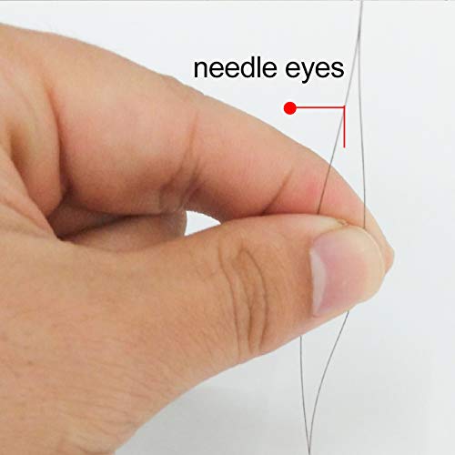 18 Pieces Beading Needles, 6 Sizes Seed Beads Needles Big Eye Beading Needles Collapsible Beading Needles Set for Jewelry Making with Needle Bottle