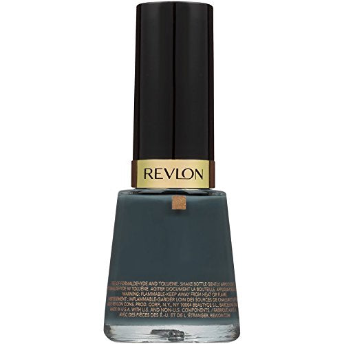 Revlon Nail Enamel, Chip Resistant Nail Polish, Glossy Shine Finish, in Black/Grey, 390 Iconic, 0.5 oz