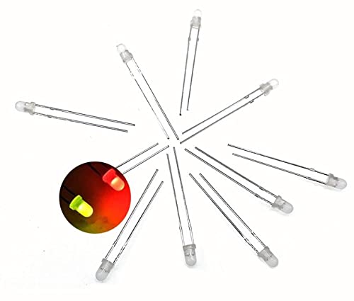 100PCS 2pins F3 3mm Dual Bi Color Polar Changing Red/Green Led Diffused LEDs