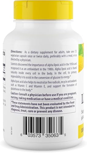 Alpha Lipoic Acid, 100 mg - Alpha Lipoic Acid Supplement - Antioxidant Support - Gluten-Free Supplement - 120 Veggie Capsules