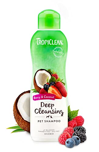 Deodorizing Dog Shampoo for Smelly Pets, Long Lasting Odor Control, Puppy Safe, Made in the USA, Berry Scent, Cat Friendly, 20oz.