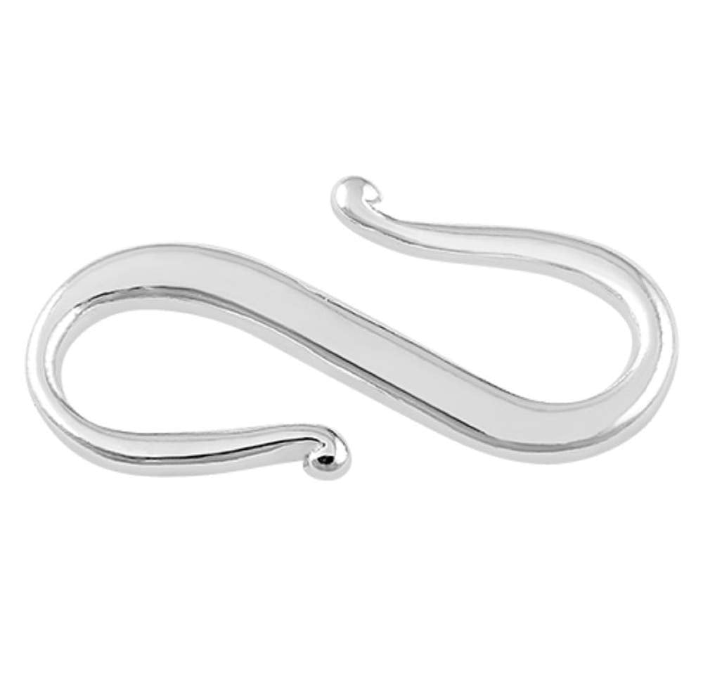 5pcs Authentic 925 Sterling Silver S Hooks Clasp 12mm (0.47 Inch) Small Connector Hypoallergenic Nickel Free for Jewelry Making SS315