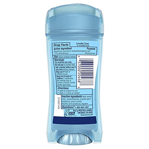 Antiperspirant and Deodorant for Women 48 Hr Odor Protection Clear Gel Lavender Scent, 2.6 Oz (Pack of 6)