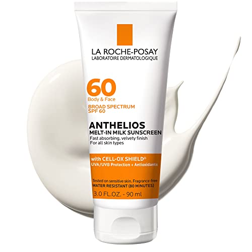 Anthelios Melt-In Milk Sunscreen SPF 60 | Sunscreen For Body & Face | Broad Spectrum SPF + Antioxidants | Oil Free Sunscreen Lotion | Lightweight & Fast Absorbing | Oxybenzone Free