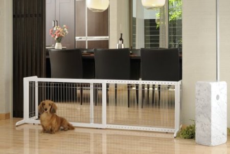 Freestanding Pet Gate, Large, Origami White