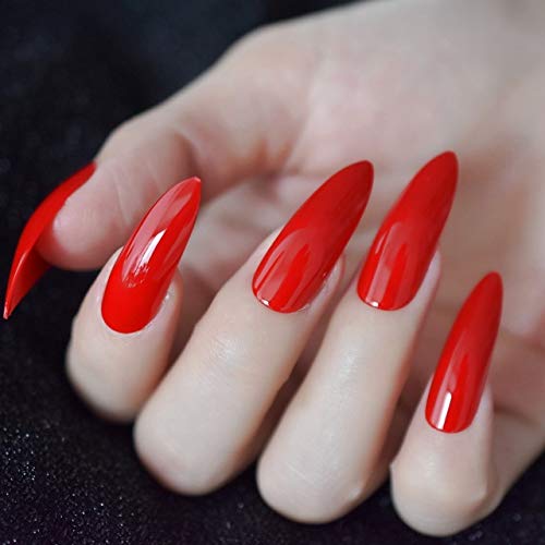 YIMART 500pcs/pack Stiletto False Nails Clear Long Almond False Nail Tips Oval Stiletto Sharp Full Nail tips Acrylic UV Gel Full Cover Nail Art Tips For Decoration Nails Salon (Clear Long Almond)