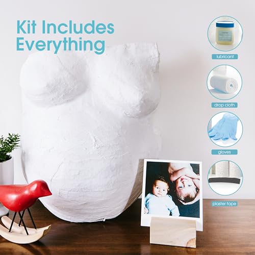 Belly Casting Kit, Pregnancy Keepsake Making Kit, Easy DIY Plaster Cast Baby Bump Keepsake, Baby Gift For Expecting Moms and Ideal Nursery Decor, White