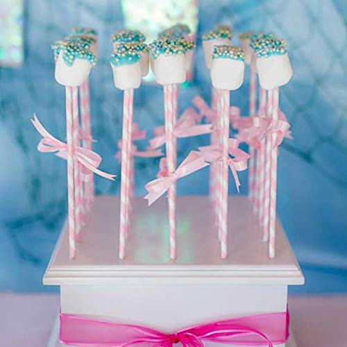 Biodegradable Pink Paper Straws, Pack of 100 Party Straws for Juice, Cocktail, Smoothies, Birthday, Wedding, Bridal/Baby Shower and Christmas Decorations