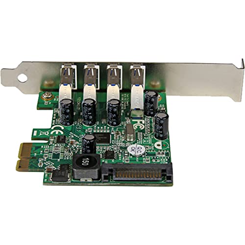 4-Port PCI Express SuperSpeed USB 3.0 Controller Card with UASP - 5Gbps - USB 3.0 Expansion Card with SATA Power , TAA (PEXUSB3S4V)