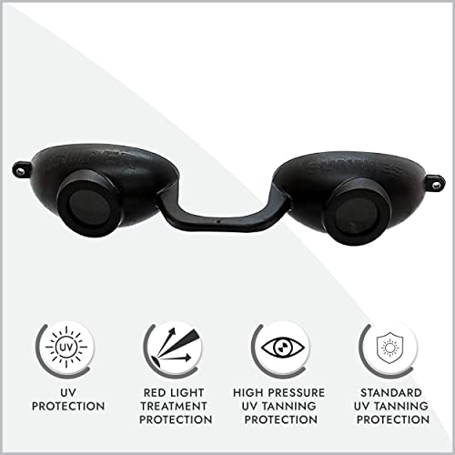 Evo Flexible Tanning Bed Goggles UV Eye Protection Black Glasses, FDA Compliant