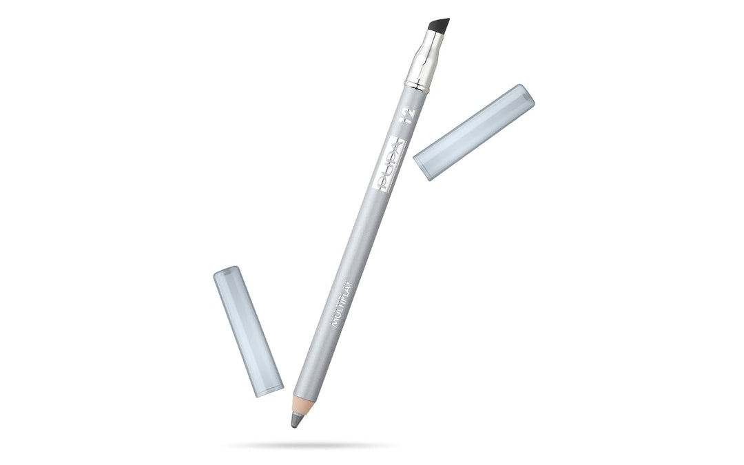 PUPA Milano Multiplay Eye Pencil - Creamy, Blendable Eyeliner With Smudge Tip - Create Long Wearing, Glamorous Intensity - Smooth And Lasting Color Liner For Waterline Or Lid - 12 Grey Blue - 0.04 Oz